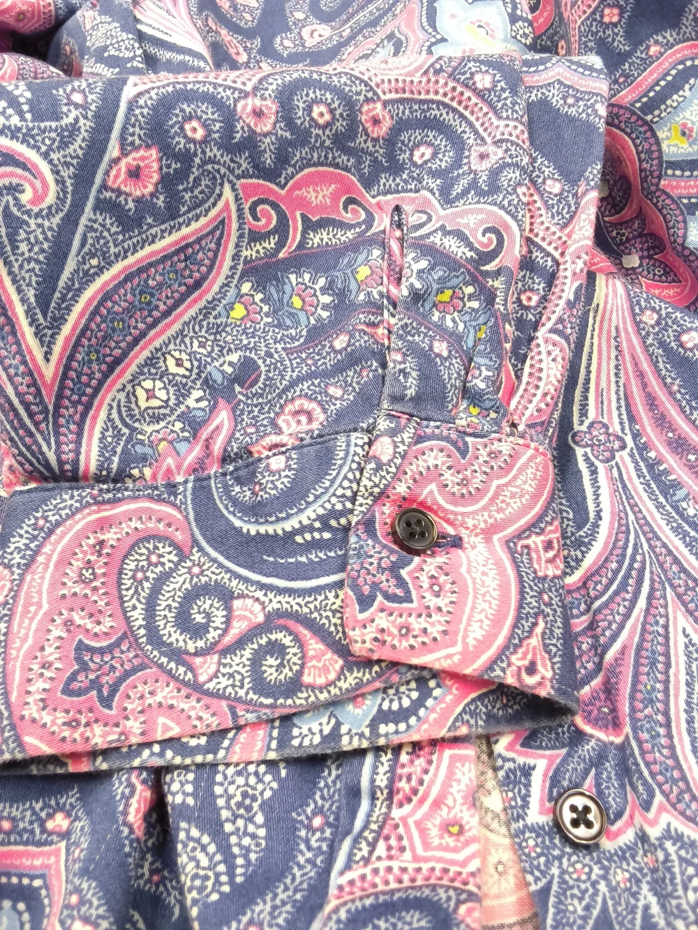 Lauren Ralph Lauren Pink & Navy Paisley Cotton Button-Front - Picture 6 of 7